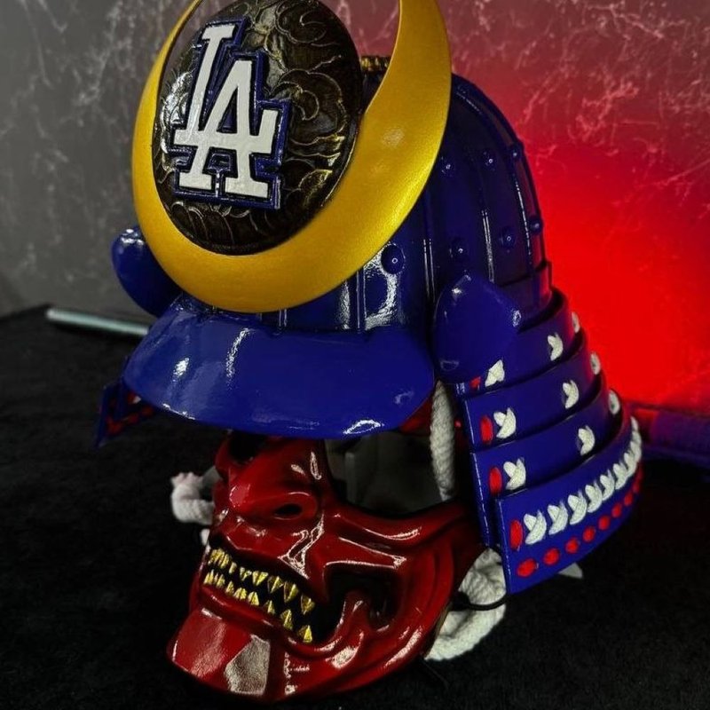 日本武士头盔，武士角色扮演，日本盔甲，义经兜 - 口罩 - 树脂 