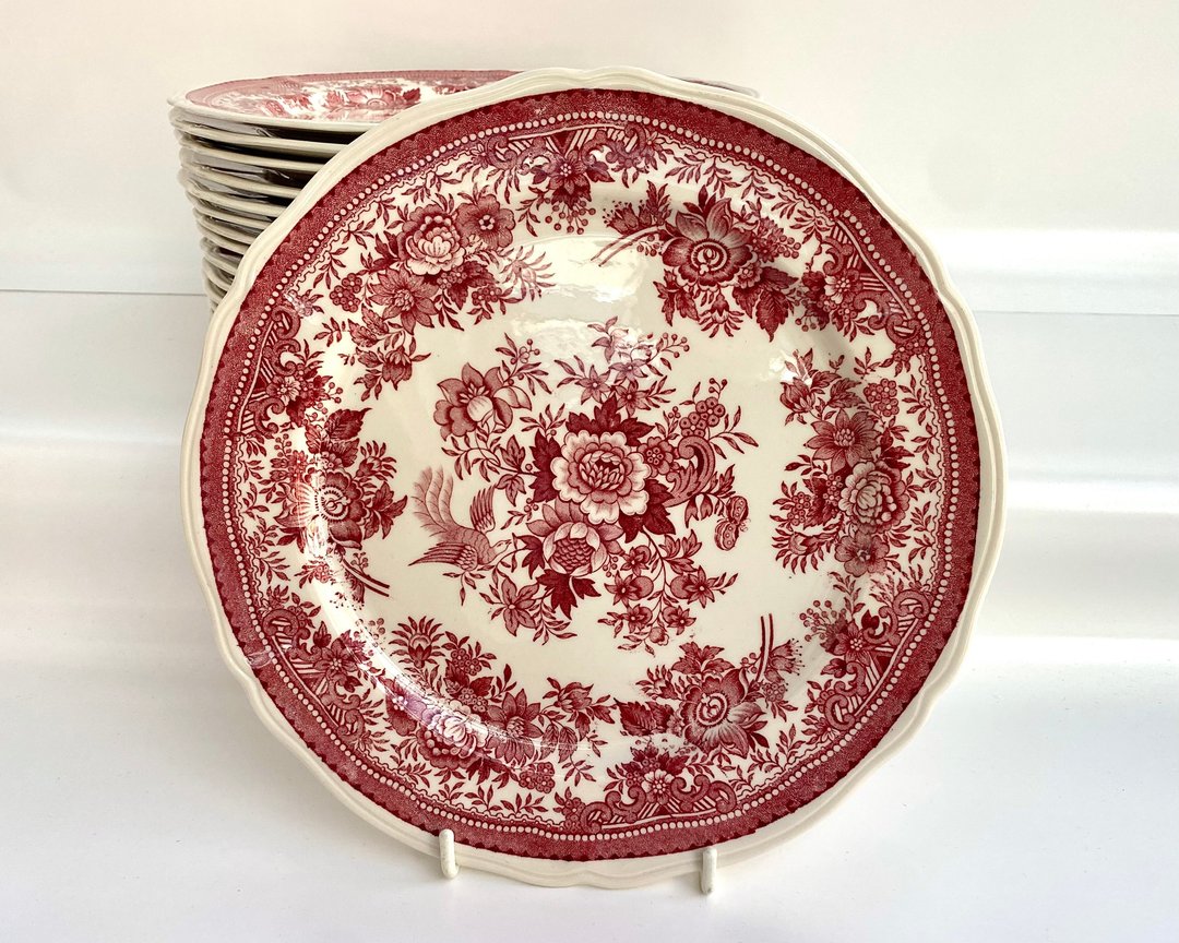 1970 年产德国 Villeroy & Boch 红色瓷器复古餐盘 - 盘子/餐盘/盘架 - 瓷 红色