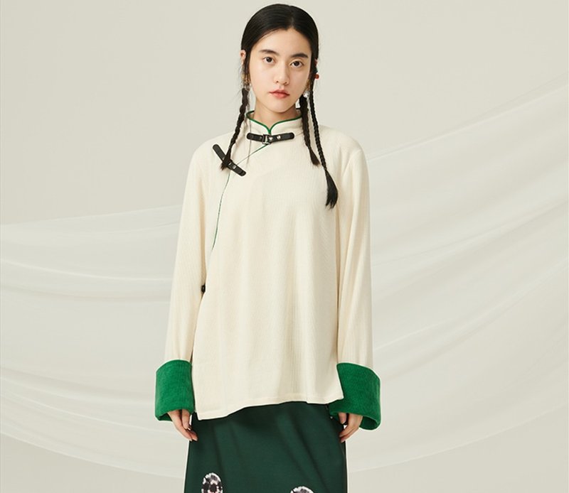 松月 新中式复古藏服 唐装 外套/半身裙 - 女装上衣 - 其他材质 白色