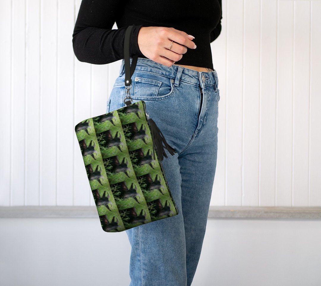 金环杀手 手拿包 Golden Spoon Vegan Leather Clutch Purse 山羊 - 手拿包 - 人造皮革 绿色