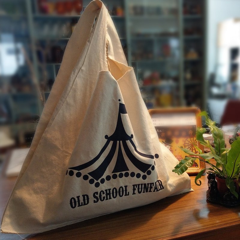 超大厚磅棉麻布购物袋-老派帐篷 - 手提包/手提袋 - 棉．麻 白色