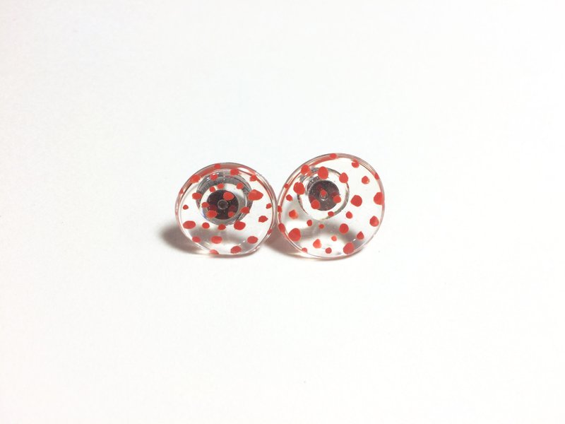 耳朵上の画画02 - 耳环/耳夹 - 树脂 红色