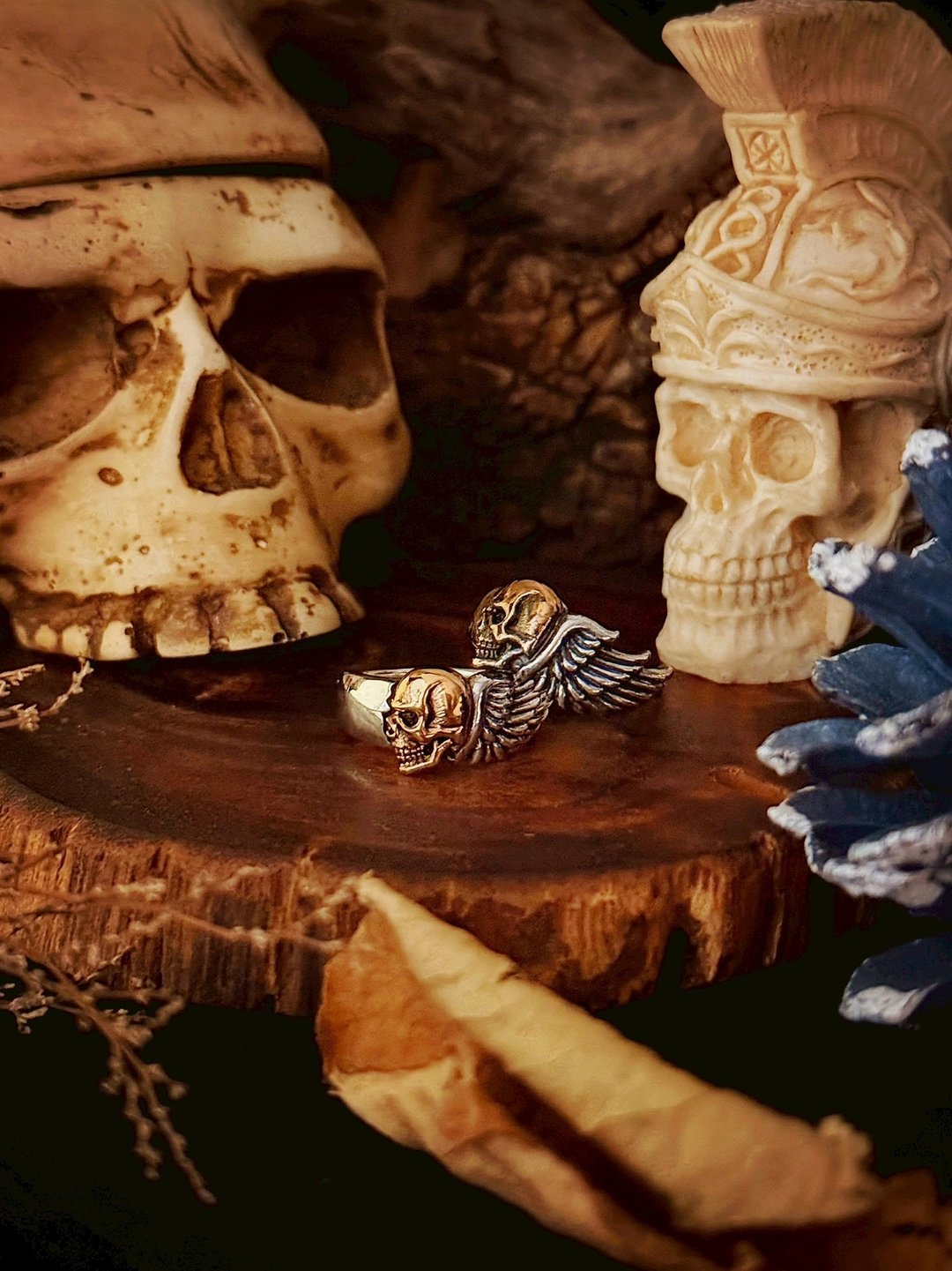 【摇滚庞克系列】飞行骷髅 Flying skull//戒指 - 戒指 - 纯银 银色