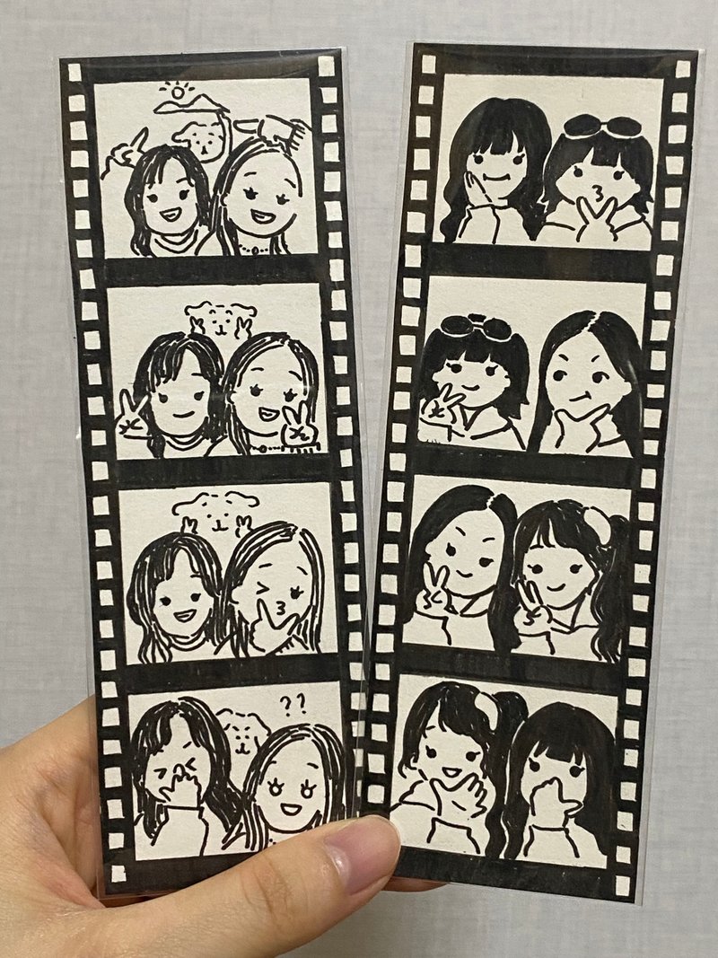 【定制化】手绘 似颜绘/人生四格/即影即有/拍立得 - 订制画像 - 纸 黑色