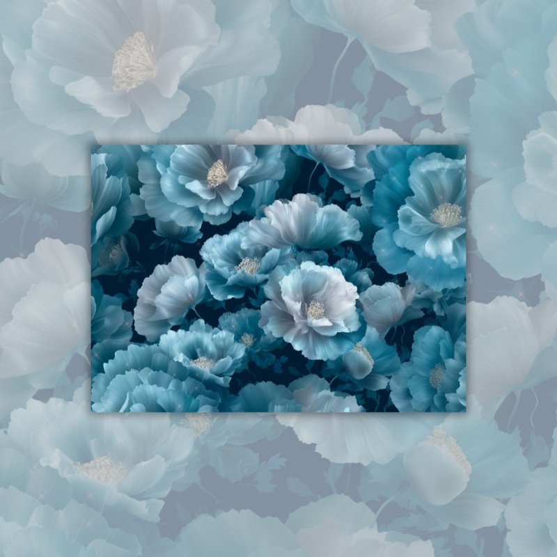 A4.花蓝色描图纸 - 卡片/明信片 - 纸 