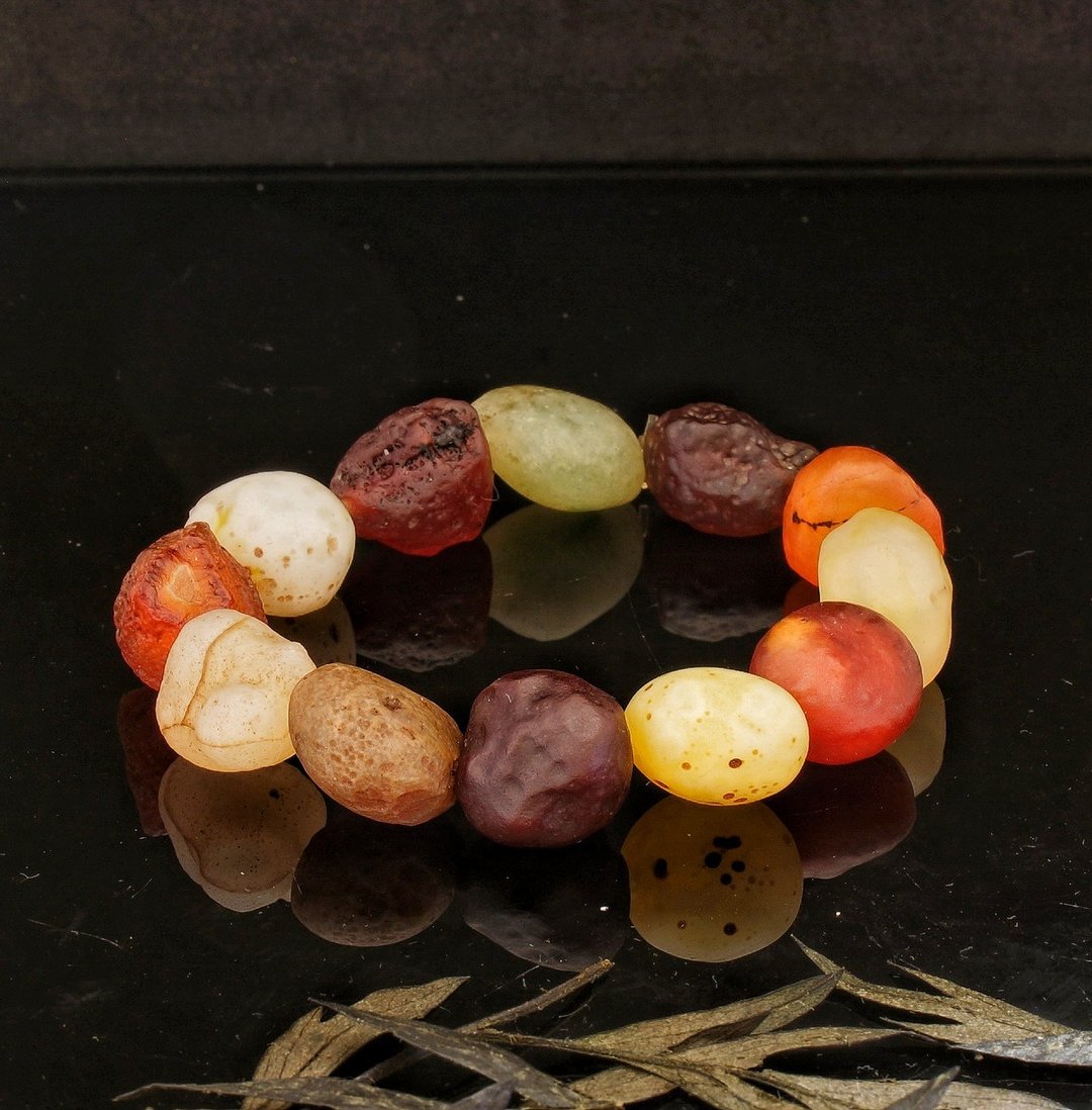 阿拉善原石玛瑙手链-7  ( Alashan Rocks Bracelet-7 ) - 手链/手环 - 宝石 