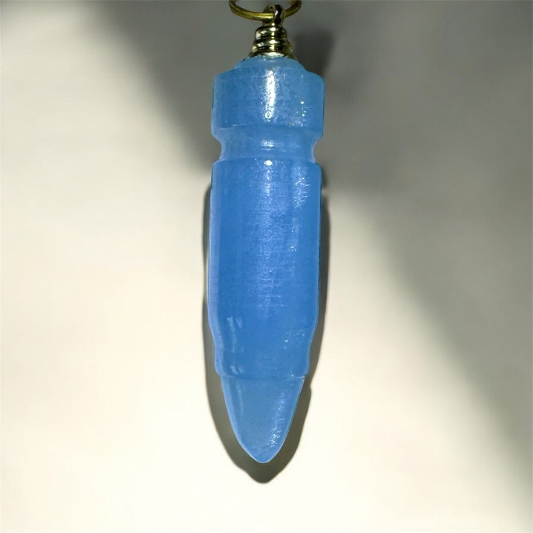 海蓝宝石 灵摆 珍贵稀有天然 海蓝宝 灵摆 项链 吊坠 Aquamarine - 项链 - 半宝石 蓝色