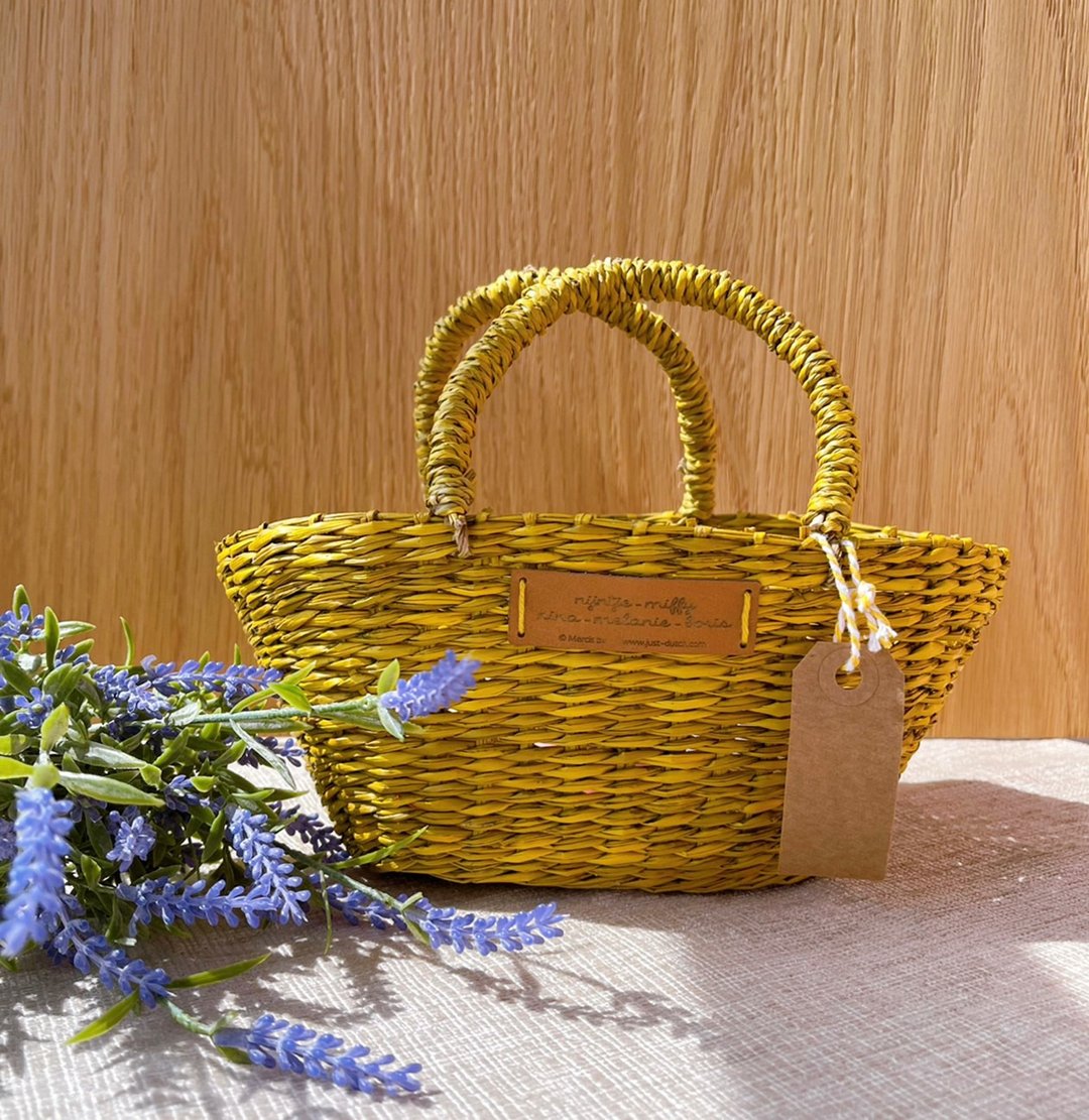 荷兰 Just Dutch | Miffy 米飞兔 手工编织娃娃 配件 黄色 手提篮 - 玩偶/公仔 - 植物．花 黄色
