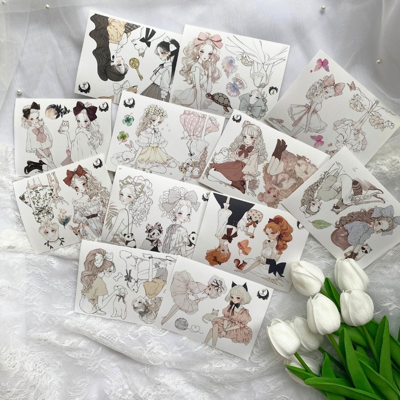 【四月新品】动物速写全套 有优质纸张或雾面铜版纸可选 - 贴纸 - 纸 