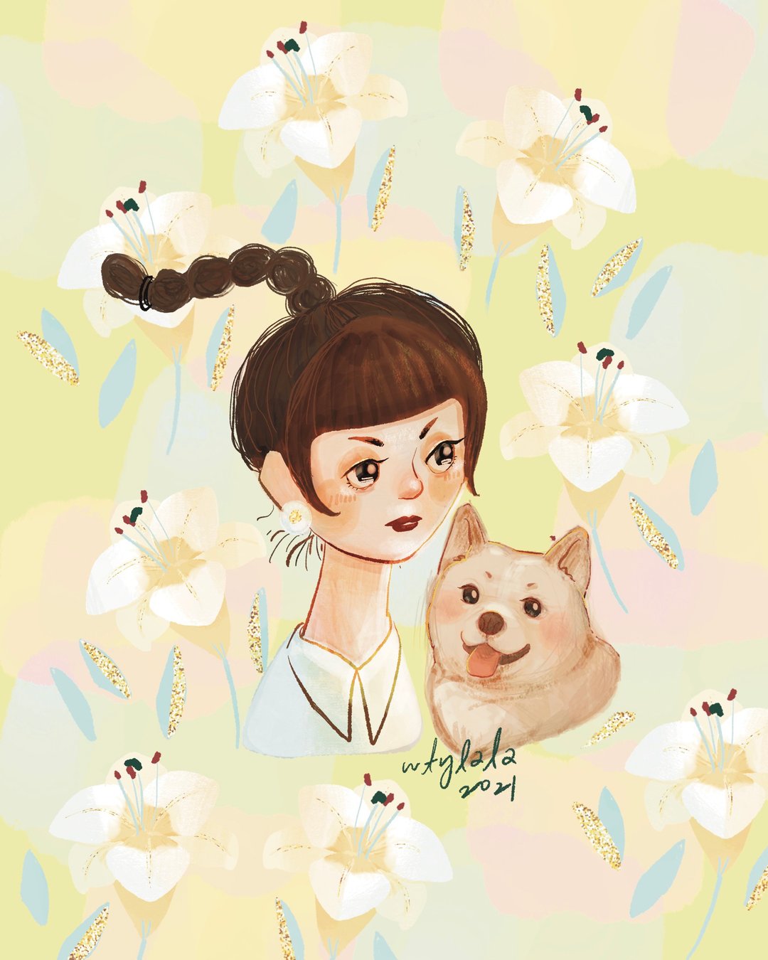 订制艺术插画 电子档 - 订制画像 - 其他材质 白色