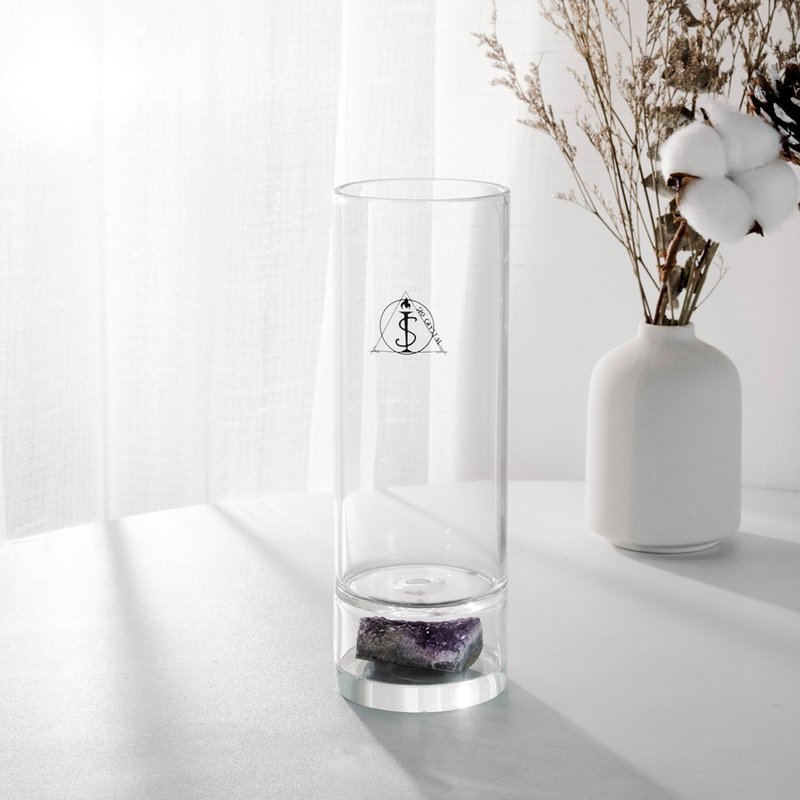 【转运来】【祈愿能量水晶杯】智慧水杯-紫晶簇转运水杯 - 水瓶/水壶 - 玻璃 多色