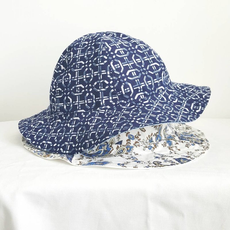 只有这么一顶 手工双面帽子 渔夫帽 - 帽子 - 棉．麻 蓝色