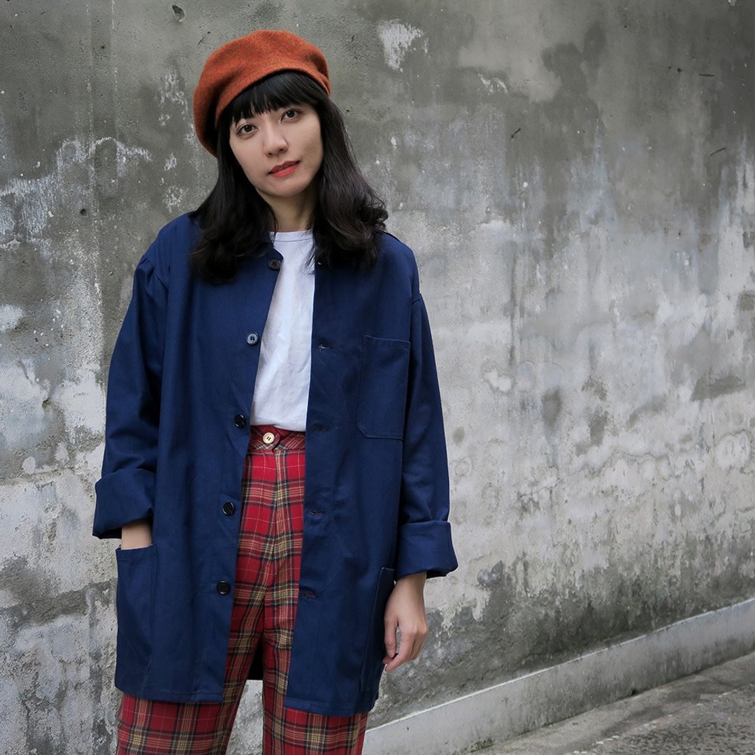 古着 法国 工装外套 (海军蓝色) - 女装休闲/机能外套 - 棉 