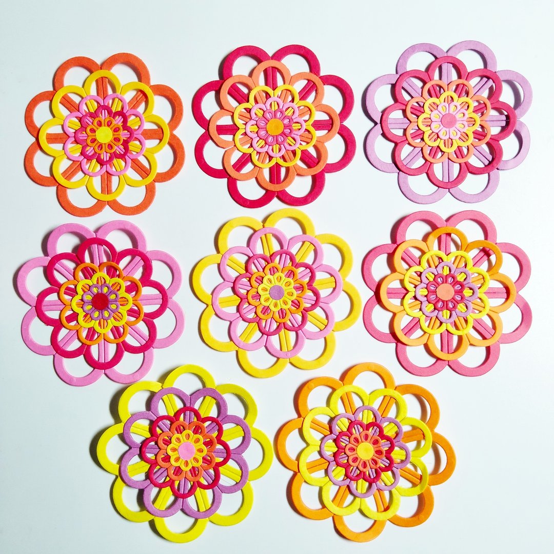 花朵贴纸 拼贴素材 手帐 相册 装饰 纸艺 手作花 纸花 - 其他 - 纸 橘色