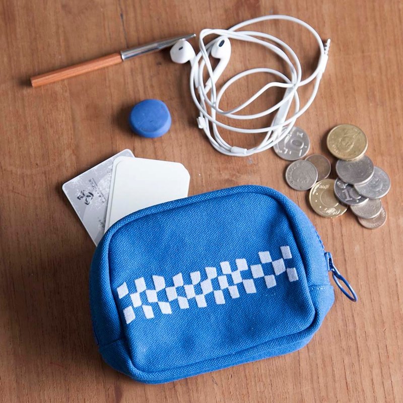 蘑菇MOGU/帆布收纳包/钴蓝/局部 - 零钱包 - 棉．麻 蓝色