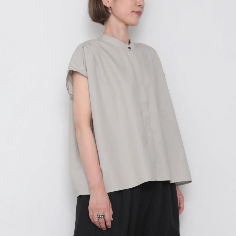 OMAKE.jp 落肩气球上衣BalloonBlouse 灰 - 女装 T 恤 - 棉．麻 灰色