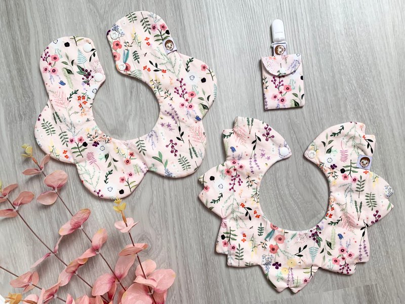 很多花也不会太花的小清新 围兜兜 口水巾 双兜组 - 围嘴/口水巾 - 棉．麻 