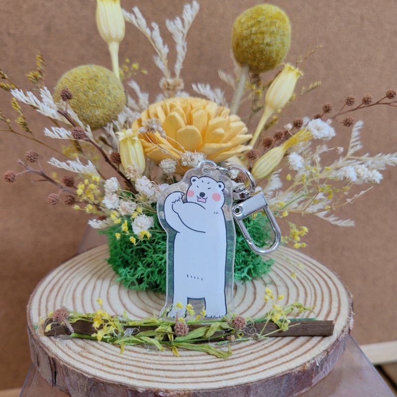 北极熊/白熊压克力双面钥匙圈(吊饰)+贴纸 – Thanks Brother - 钥匙链/钥匙包 - 其他材质 