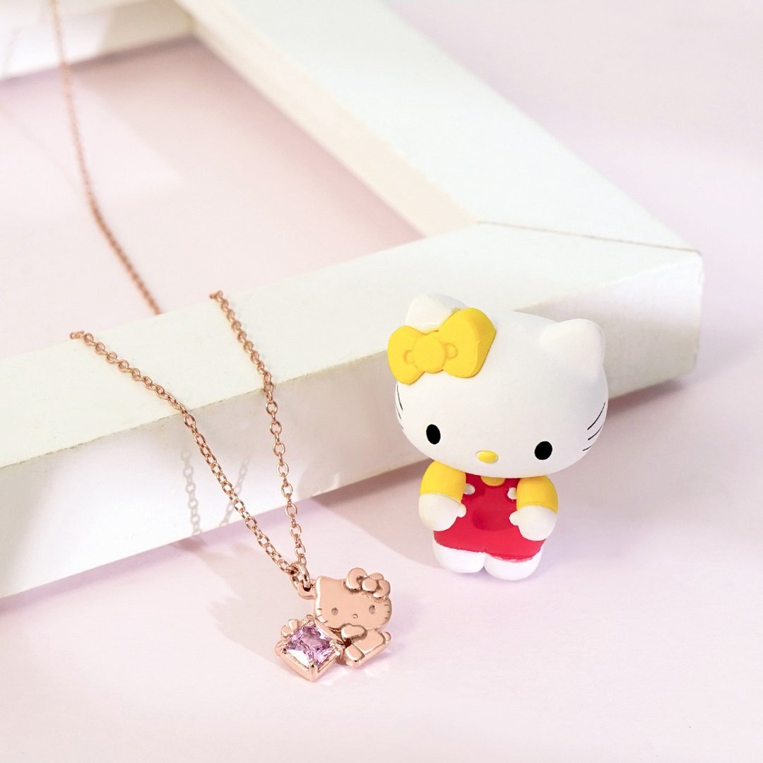 Small Gift for U系列-Hello Kitty 凯蒂猫礼物纯银项链 - 项链 - 纯银 粉红色
