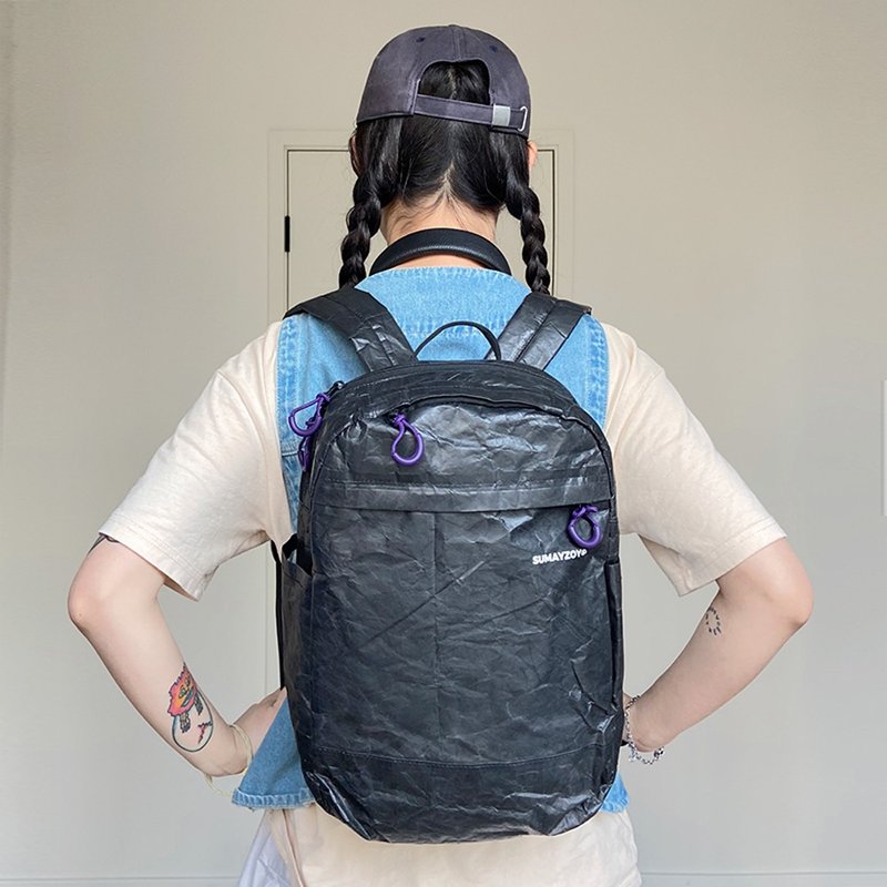 早起系列 后背包通勤旅行書包 銀色大容量高級背包 黑色款 - 后背包/双肩包 - 聚酯纤维 灰色