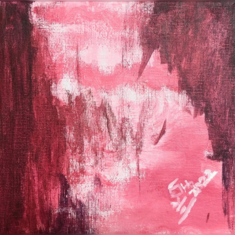 压克力画作 - 悬崖 - 海报/装饰画/版画 - 棉．麻 红色