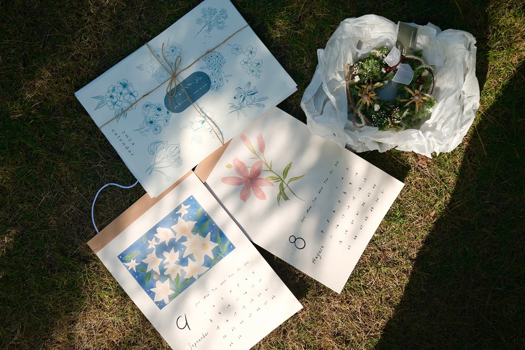 2024  柔らかな日々 植花月历 . 橱底 cookies &. - 年历/台历 - 其他材质 