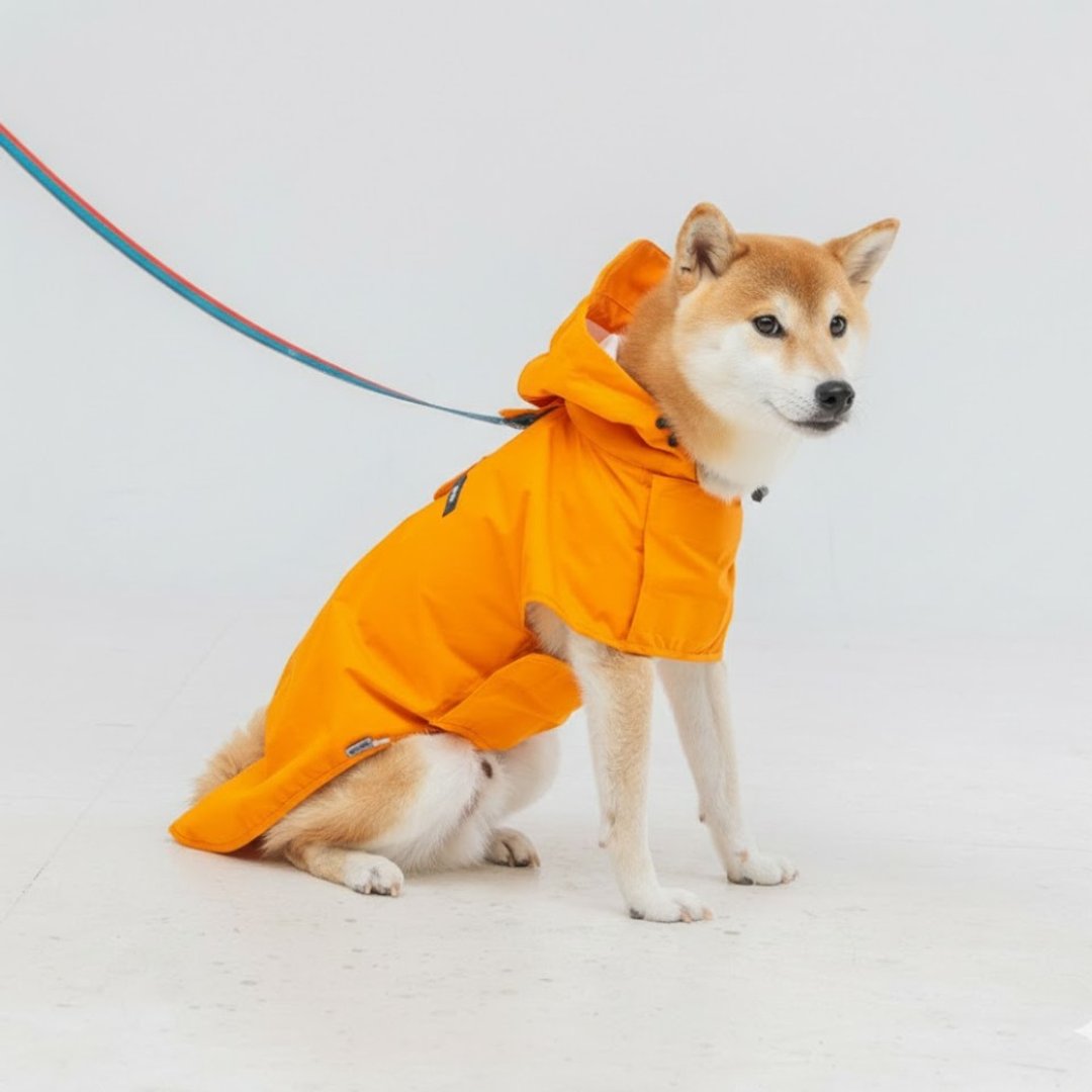 韩国 ppuya 都会犬 绚彩机能雨衣-南瓜橘 - 衣/帽 - 其他材质 橘色