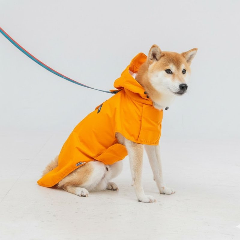 韩国 ppuya 都会犬 绚彩机能雨衣-南瓜橘 - 衣/帽 - 其他材质 橘色