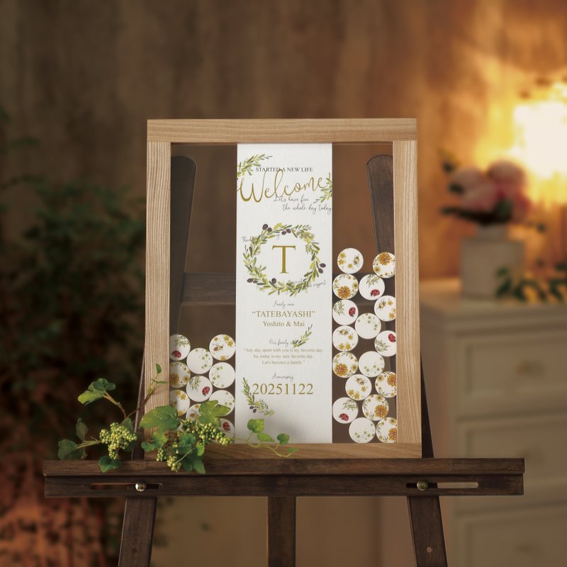 婚礼推荐投入式结婚誓约迎宾签名板WELCOME DROPS BOARD - 画框/相框 - 木头 多色