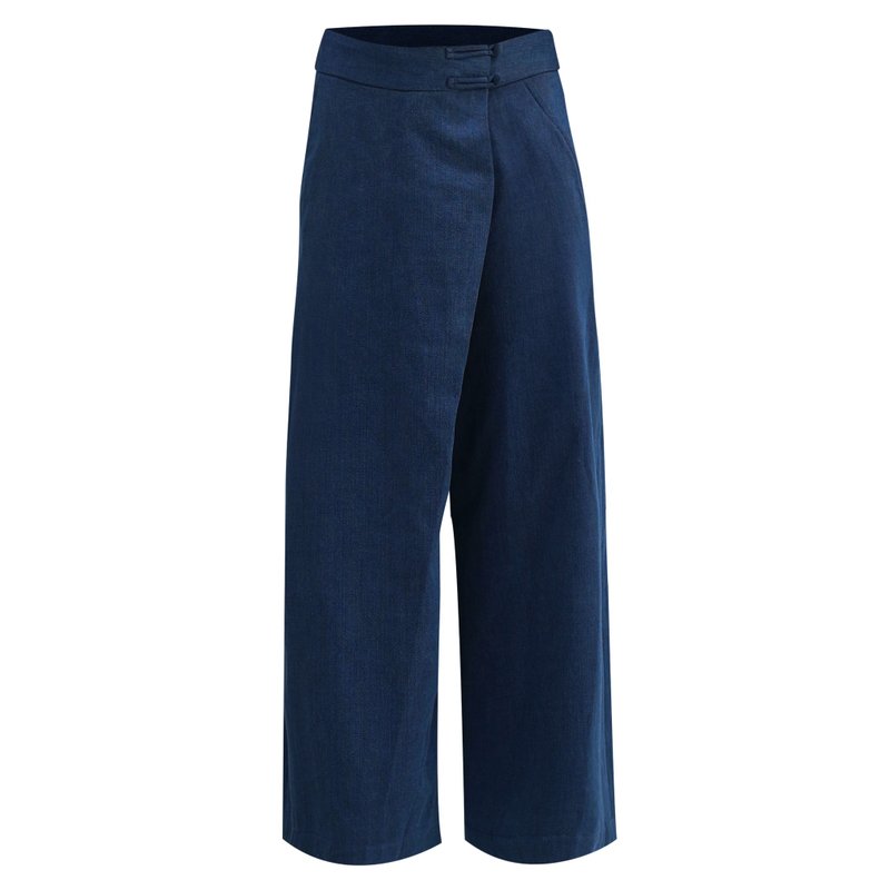 【信封】环保牛仔裙裤 | 国潮港风新中式 - 女装长裤 - 环保材料 蓝色