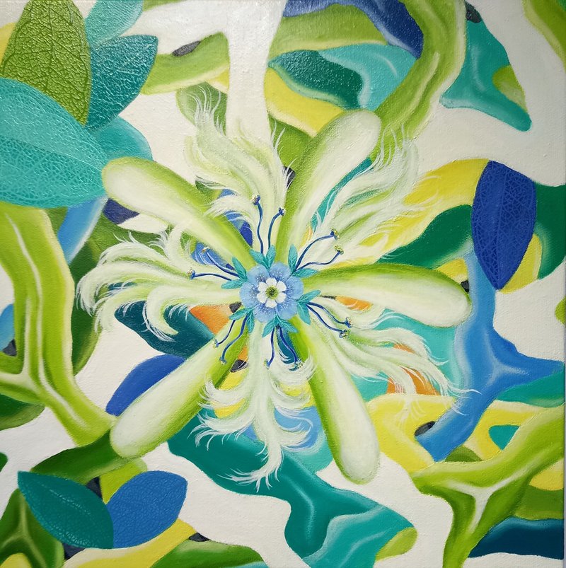 魏瀞琳油画创作原作   愈绿 Cure of Green - 海报/装饰画/版画 - 棉 蓝色