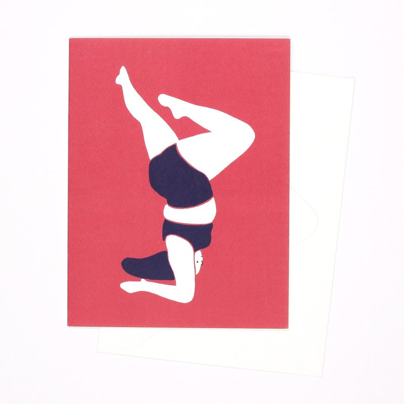 A girl doing Yoga - Card - 卡片/明信片 - 纸 红色