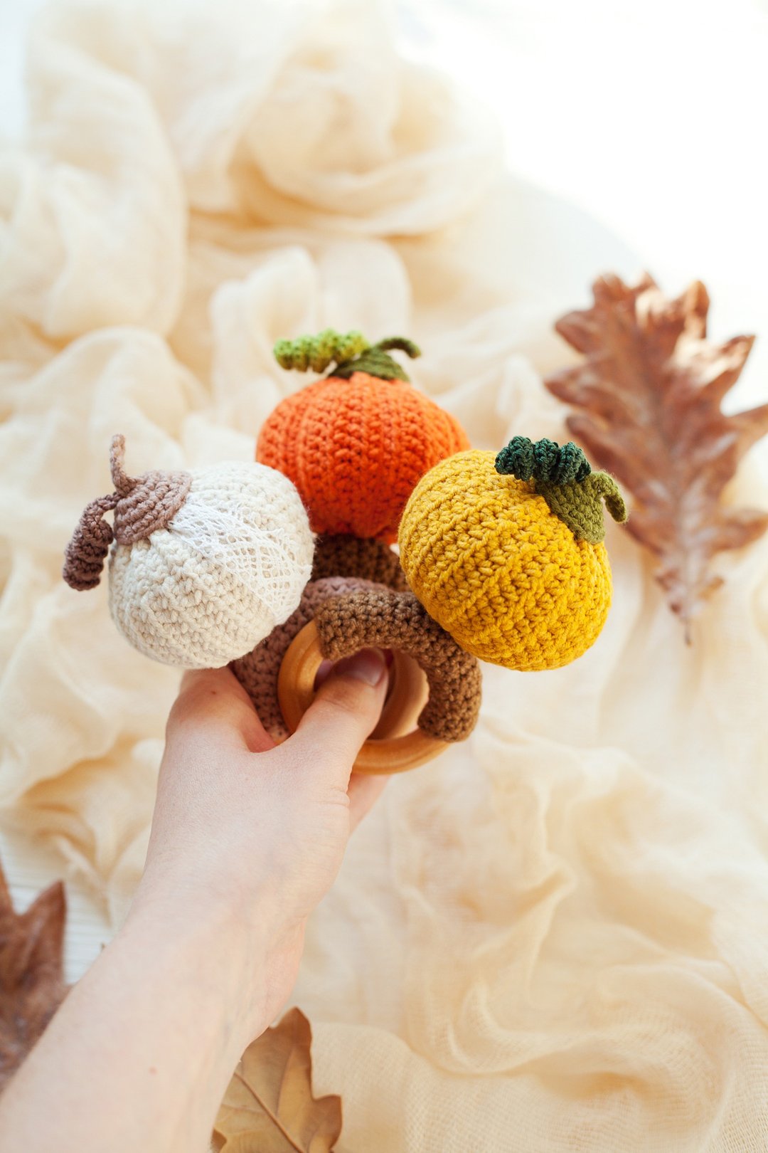 Crochet Pattern Pumpkin Baby Rattle Toy DIY - Digital Item - 手工艺教程/工具书 - 其他材质 