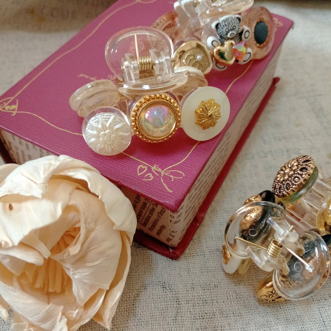 wow Button Handmade-彩色光芒钮扣 小鲨鱼夹 发夹 发饰 - 发饰 - 树脂 