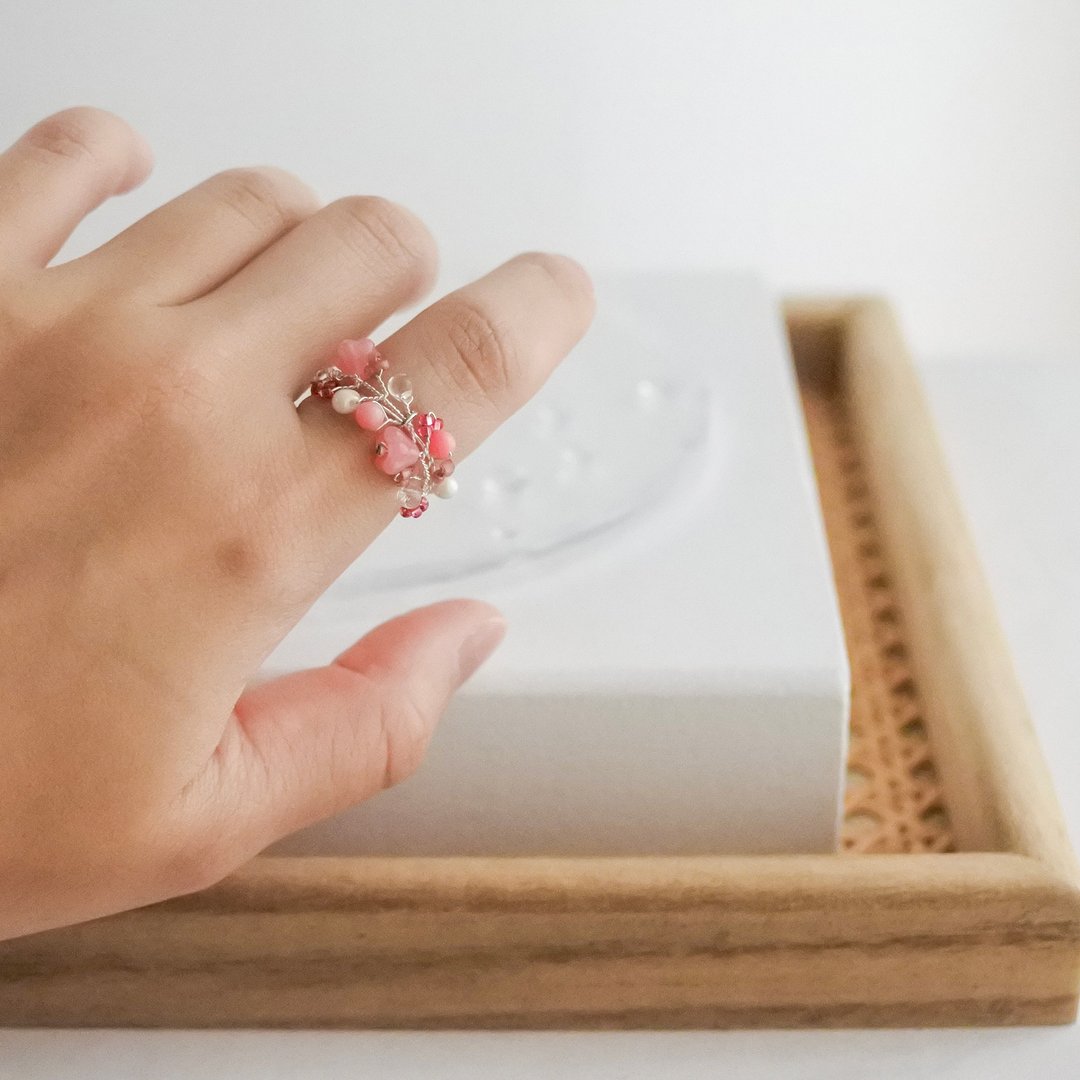 Strawberry Milk Series – Yuwai Ring - 戒指 - 其他金属 粉红色
