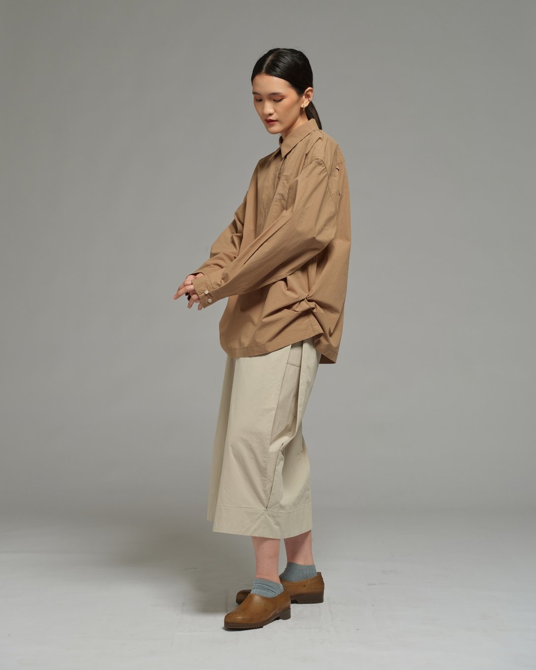 Unisex: 衬衫 (棕色) - 女装衬衫 - 棉 咖啡色