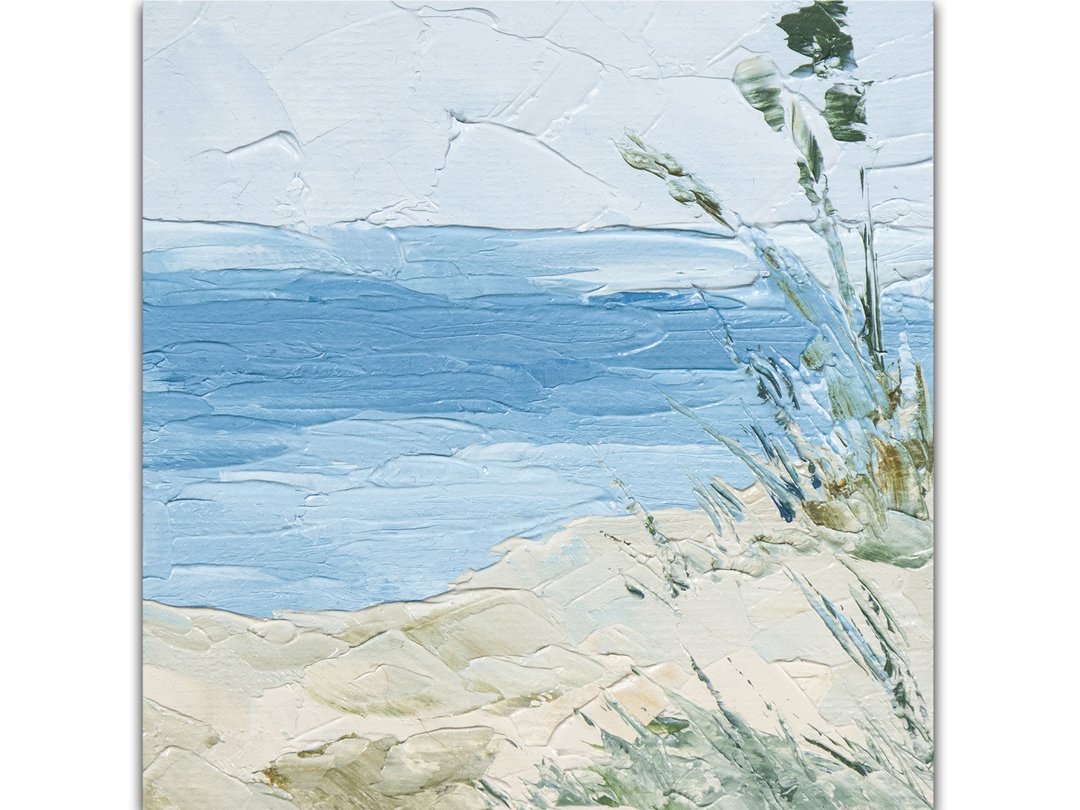 海景画/原画/油画/极简主义绘画/小画/海洋画/海滩画 - 墙贴/壁贴 - 其他材质 蓝色