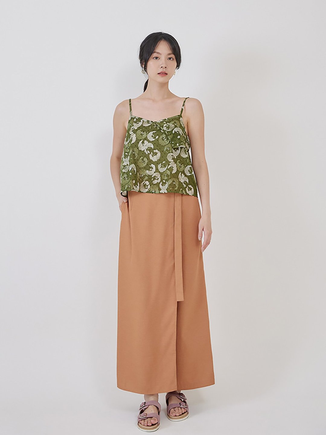 PINKOI ONLY 小屿风景长裤裙-甜橘 - 女装长裤 - 聚酯纤维 橘色