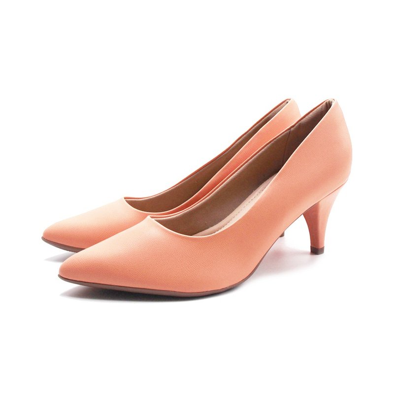 WALKING ZONE SUPER WOMAN空姐系列 尖头时尚经典高跟鞋 女鞋-橘 - 高跟鞋 - 人造皮革 