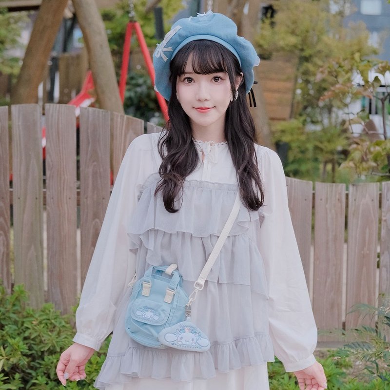 【DOUGHNUT】侧背包 6.5寸 大耳狗喜拿 斜背包 手机包 防泼水 CNR - 侧背包/斜挎包 - 聚酯纤维 蓝色