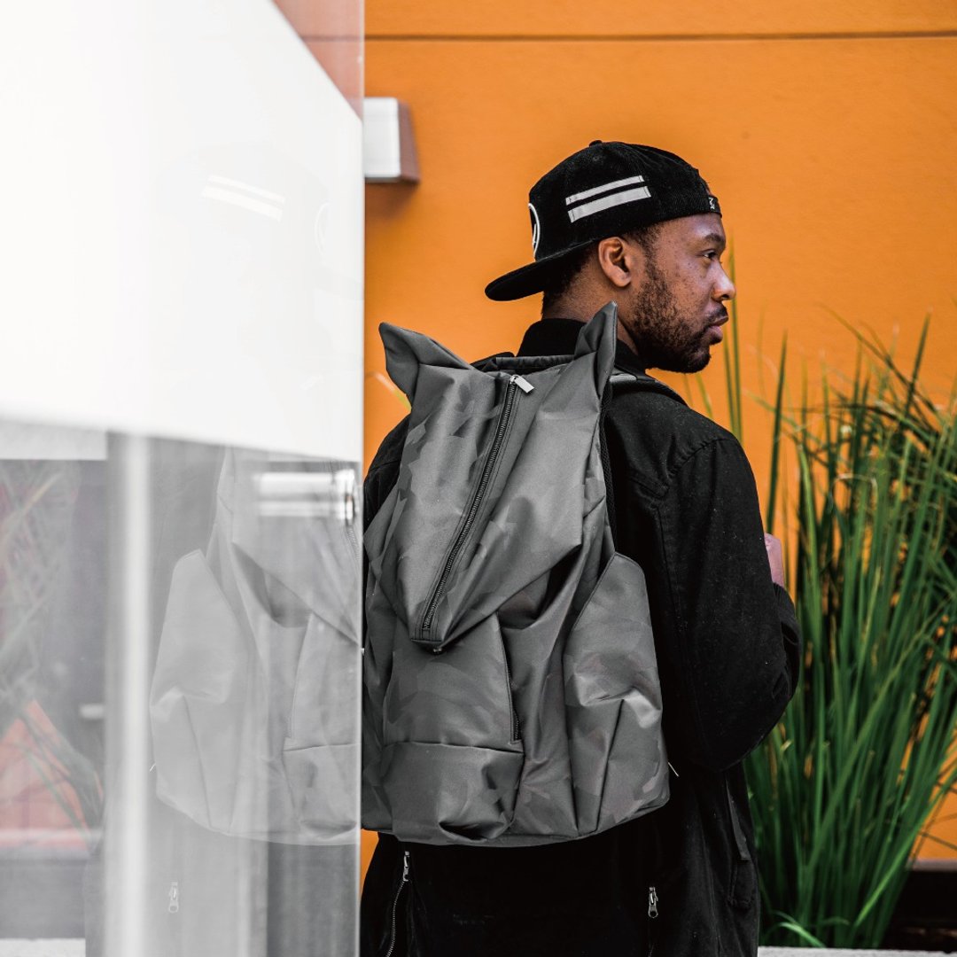 Black Camouflage Wild Boar Backpack - 后背包/双肩包 - 其他人造纤维 黑色