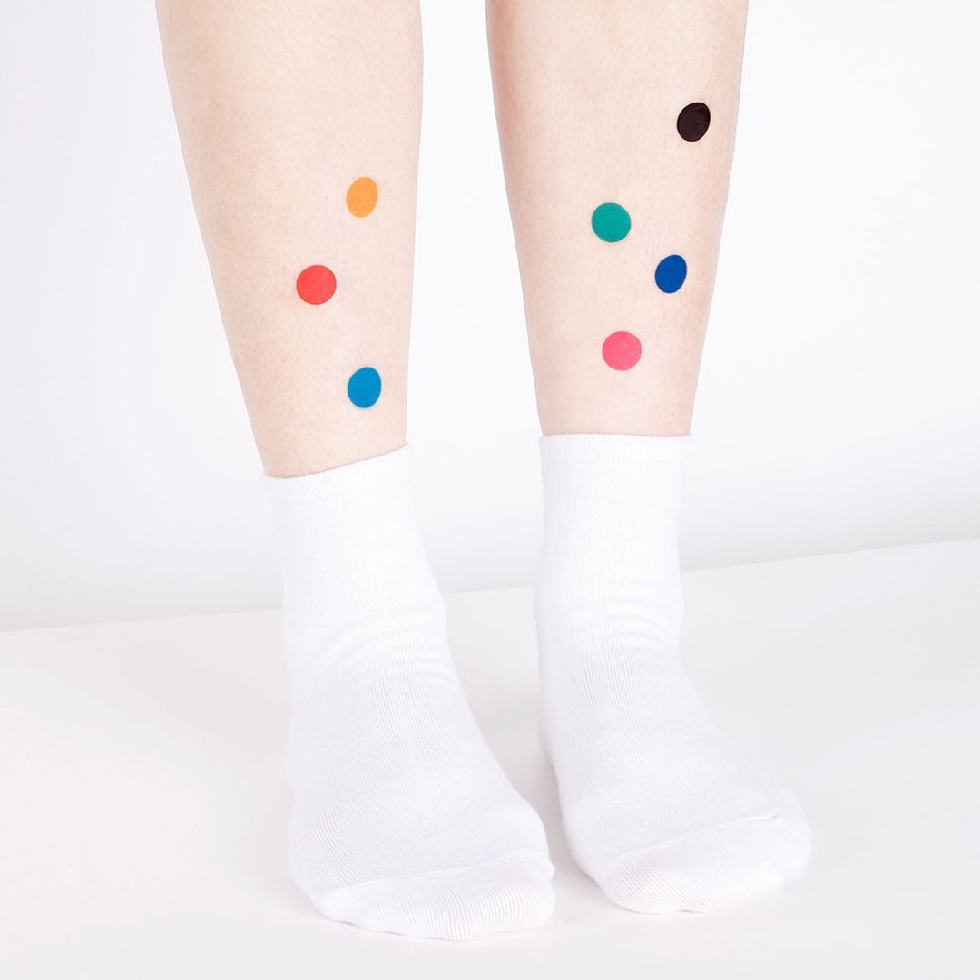刺青纹身贴纸 / 彩色 圆点 Surprise Tattoos - 纹身贴 - 纸 多色