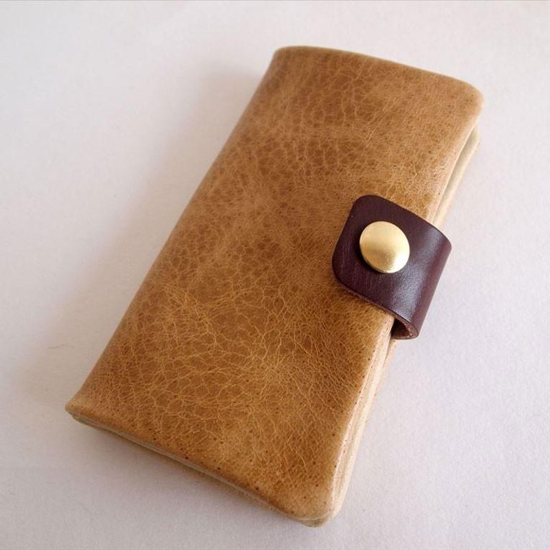 Ocher * Smartphone notebook type [order made] Multi-model compatible * Nibrick leather * 7 colors (iphone7, xperia, galaxy) - 手机壳/手机套 - 真皮 粉红色