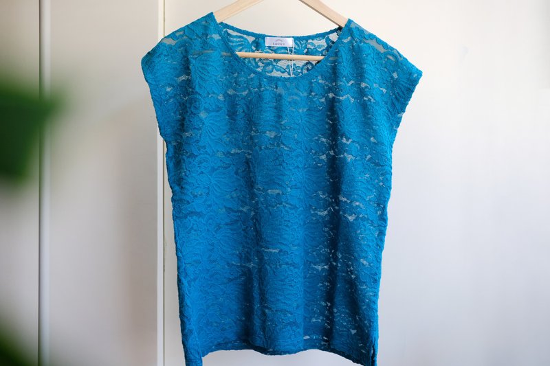 【夏至清爽对策】露华浓・法式提花蕾丝家居服・台湾制 - 居家服/睡衣 - 棉．麻 蓝色