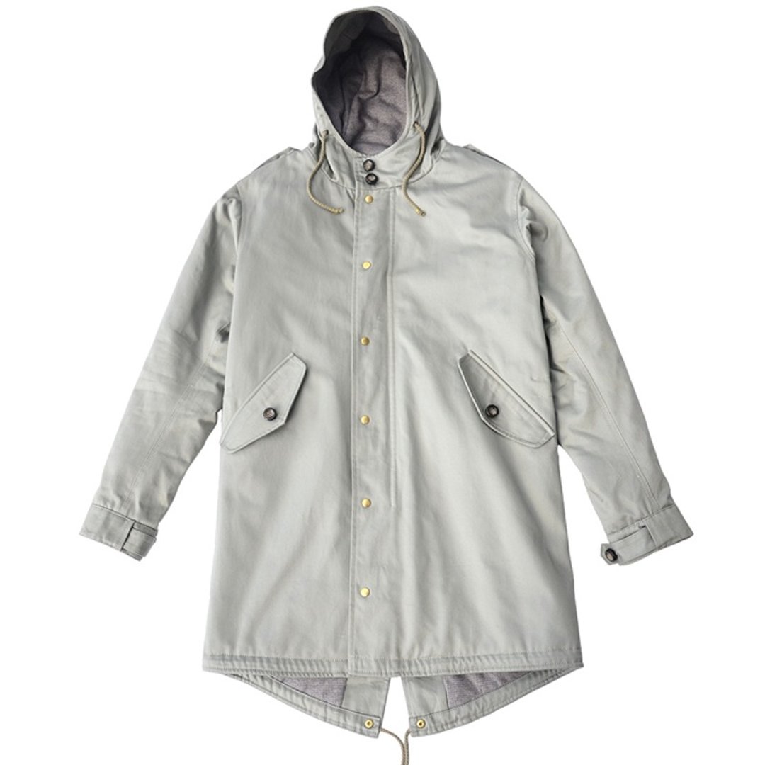 M-51Mods Coat-浅军绿色长版铺棉外套大衣 - 男装外套 - 棉．麻 绿色