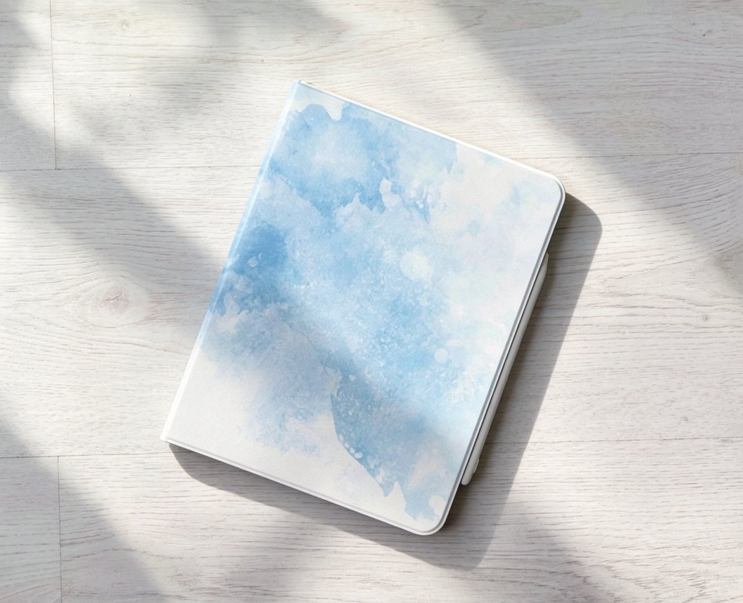 免费加名淡蓝水彩 iPad case 笔槽保护壳 Pro 11 Air 7 11 代 12.9 - 平板/电脑保护壳 - 塑料 蓝色