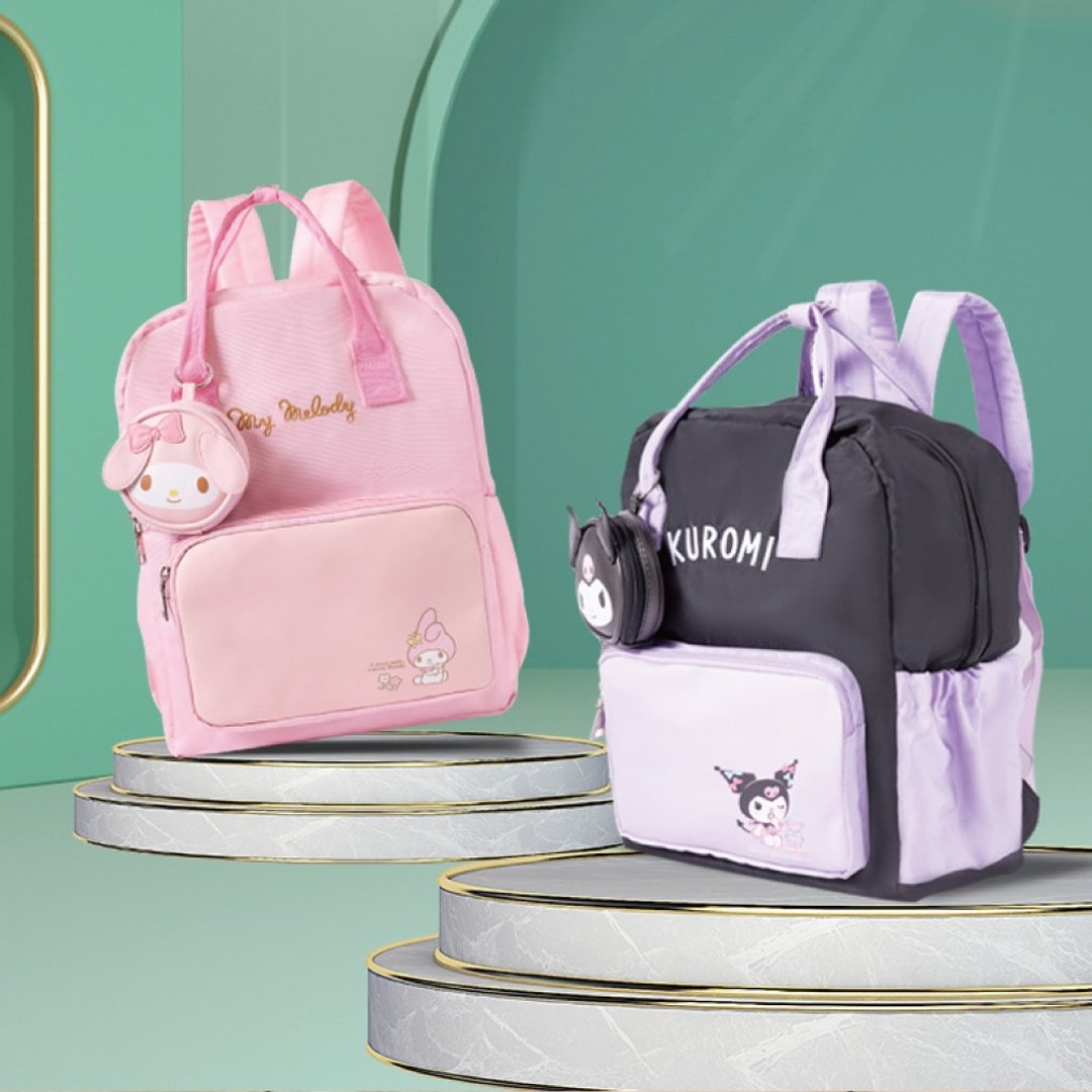 三丽鸥Sanrio 颜值轻便休闲书包 手提双肩两用包  附赠超萌零钱包 - 后背包/双肩包 - 聚酯纤维 多色