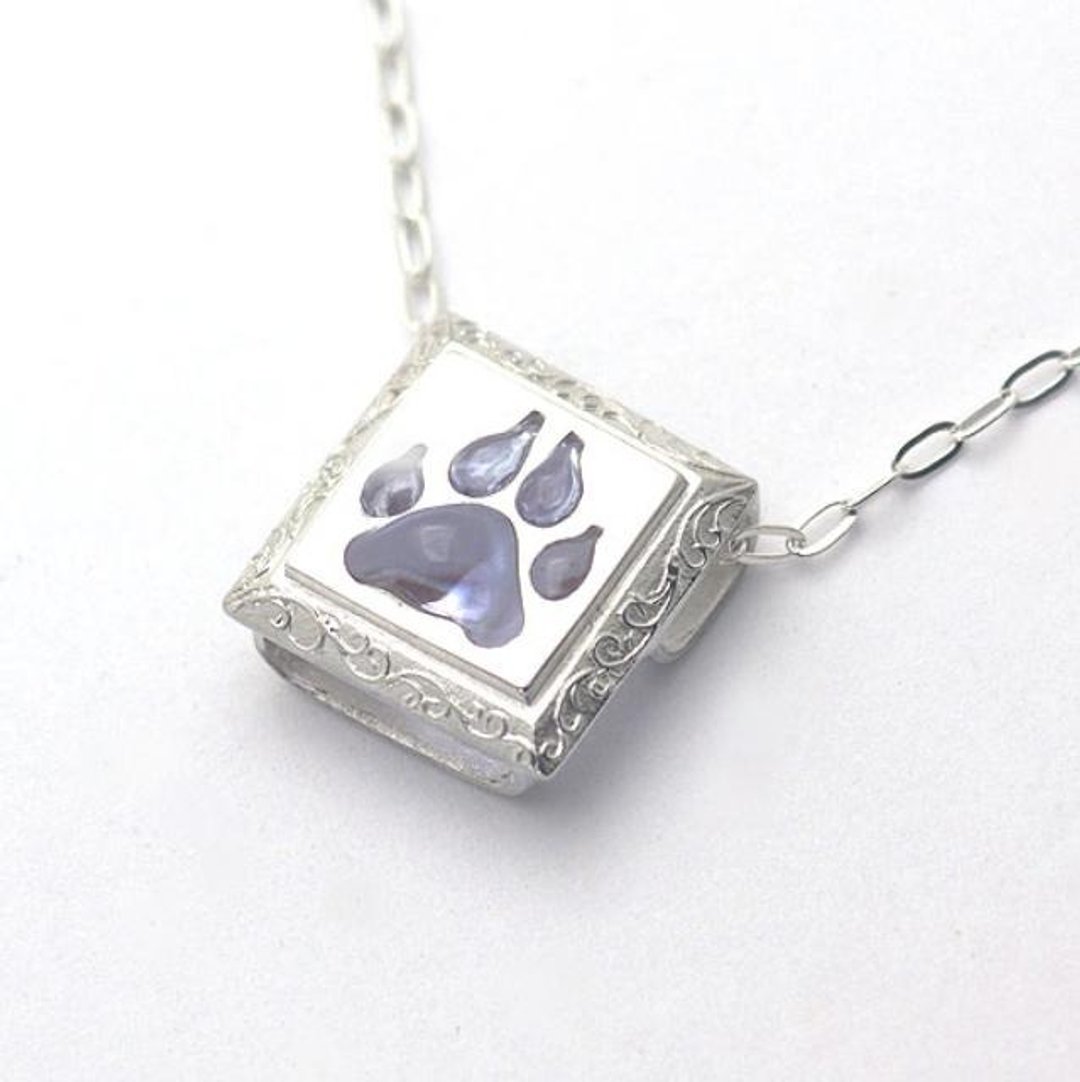 Square meat ball pendant - 项链 - 其他金属 蓝色