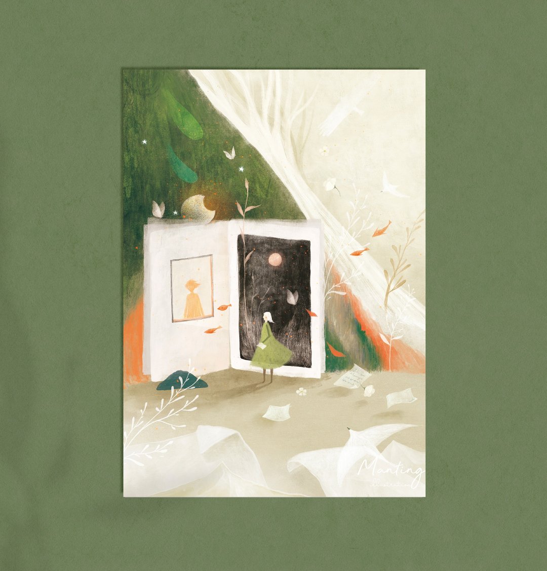 插画明信片 - 将日子折起来 - 卡片/明信片 - 纸 