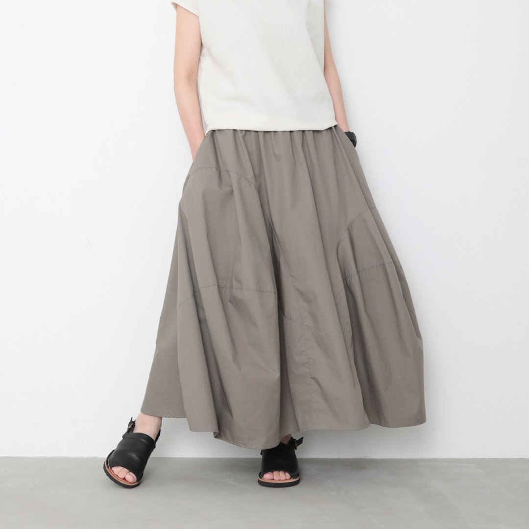 OMAKE.jp 立体澎松长裙InflateSkirt 灰 - 裙子 - 棉．麻 灰色